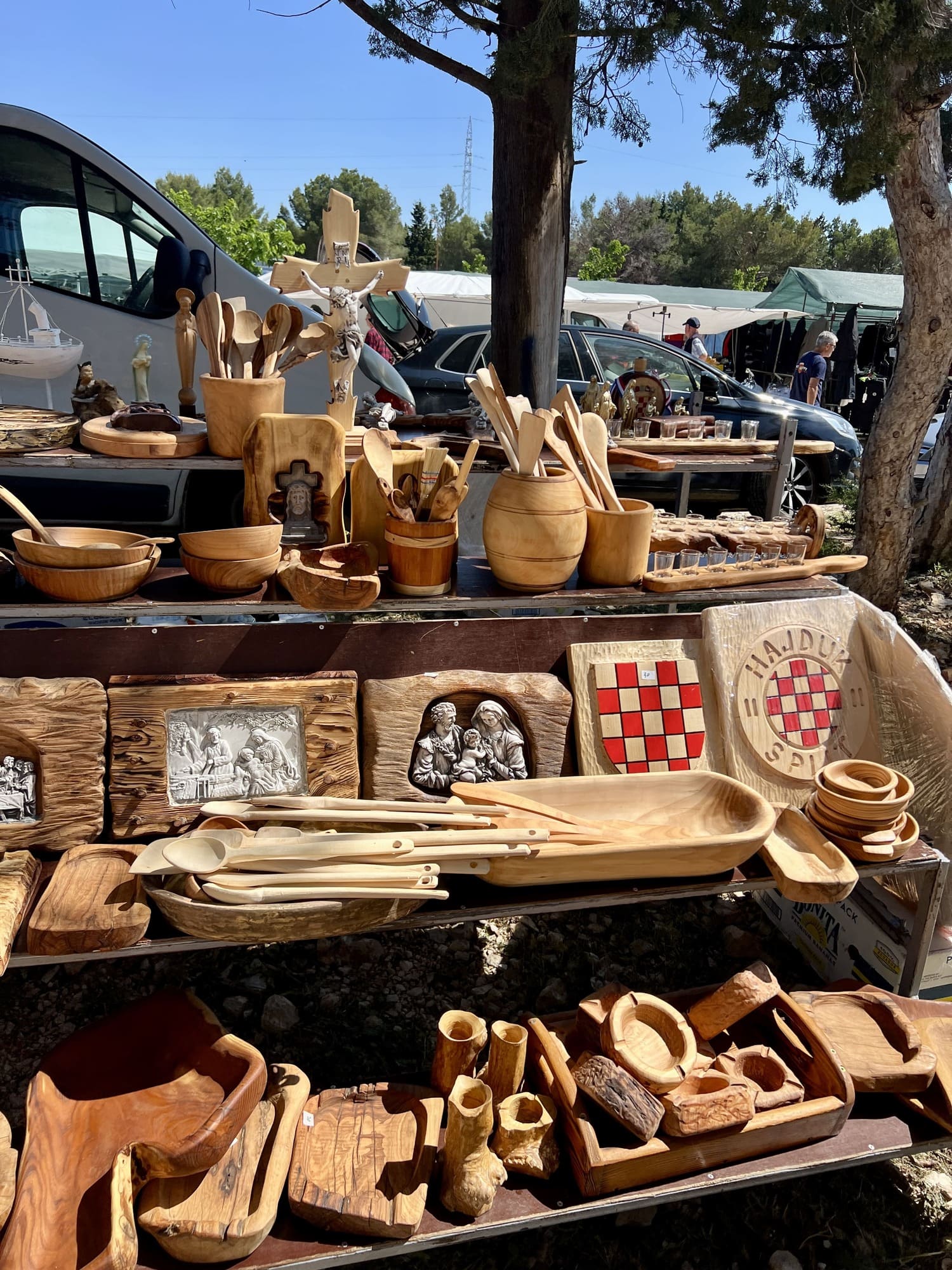 Traditional Wooden Crafts at Benkovac Market, Croatia | Apartman Filomena
